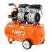 Компрессор Neo Tools безмаслянный, 2-х поршневой, 230В, 24л, 8 Бар, 125л/мин, 800 (12K021)