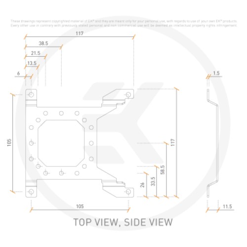 Крепление для СЖО Ekwb EK-Loop Uni Pump Reservoir Bracket - 120mm (3831109824689)