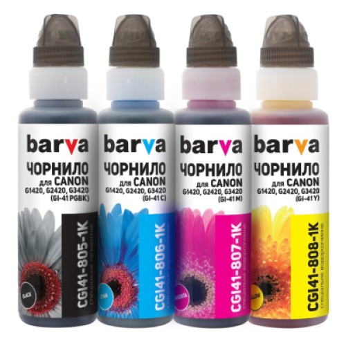 Чернила Barva Canon GI-41 4x100 мл, OneKey, 1K (CGI41-1K-MP)