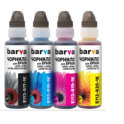 Чернила Barva Epson 112, 4x100 мл, OneKey, 1K (E112-1K-MP)