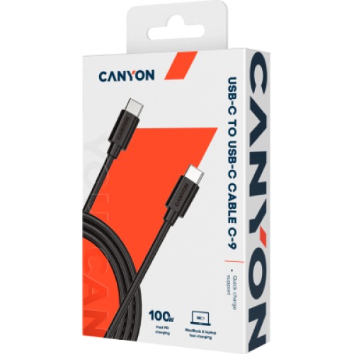 Дата кабель USB-C to USB-C 1.2m 100W 20V/ 5A black Canyon (CNS-USBC9B) Дата кабель USB-C to USB-C 1.2m 100W 20V/ 5A black Canyon (CNS-USBC9B)