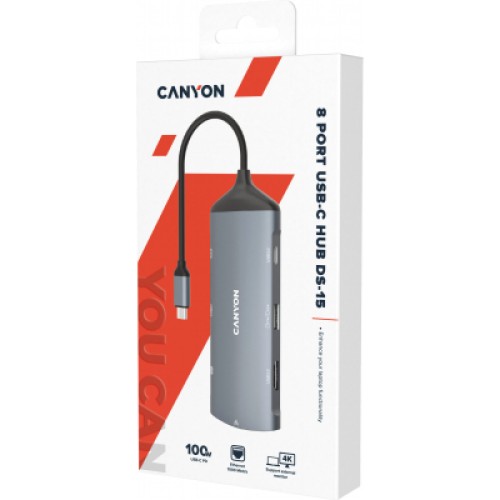 Порт-репликатор Canyon 8-in-1 USB-C (CNS-TDS15)