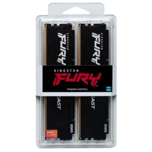 Модуль памяти для компьютера DDR5 32GB (2x16GB) 5600 MHz Beast AM5 Black Kingston Fury (ex.HyperX) (KF556C36BBEK2-32)