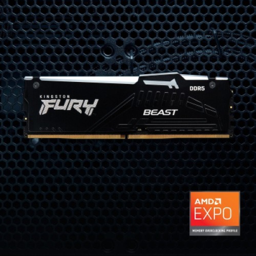 Модуль памяти для компьютера DDR5 32GB (2x16GB) 5200 MHz Beast RGB AM5 Black Kingston Fury (ex.HyperX) (KF552C36BBEAK2-32)