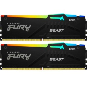 Модуль памяти для компьютера DDR5 32GB (2x16GB) 5200 MHz Beast RGB AM5 Black Kingston Fury (ex.HyperX) (KF552C36BBEAK2-32)