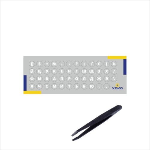 Наклейка на клавиатуру XoKo микро-наклейка прозрачная 47 keys UA/rus white (XK-MCR-47)