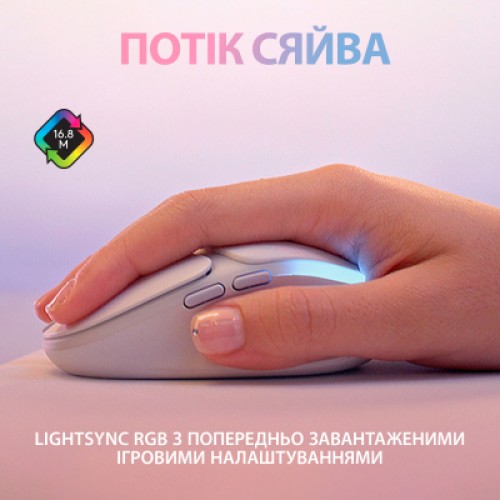 Мышка Logitech G705 Gaming Wireless/Bluetooth White (910-006367)