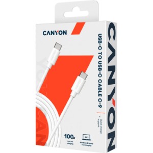 Дата кабель USB-C to USB-C 1.2m 100W 20V/ 5A white Canyon (CNS-USBC9W)