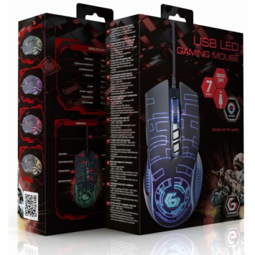 Мышка Gembird MUSG-RGB-01 USB Black (MUSG-RGB-01)