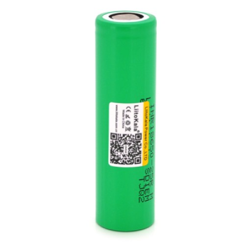 Аккумулятор 18650 2500mAh (2450-2650mah), 3.7V (2.75-4.2V), green, PVC BOX Liitokala (Lii-25R)