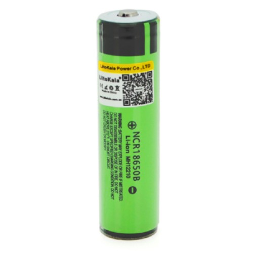 Аккумулятор 18650 3400mAh (3200-3400mah), 3.7V (2.75-4.2V), green, PVC BOX Liitokala (Lii-34B-PCB)