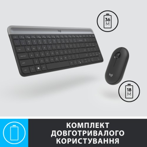 Комплект Logitech MK470 Slim Wireless UA Graphite (920-009204) Комплект Logitech MK470 Slim Wireless UA Graphite (920-009204)