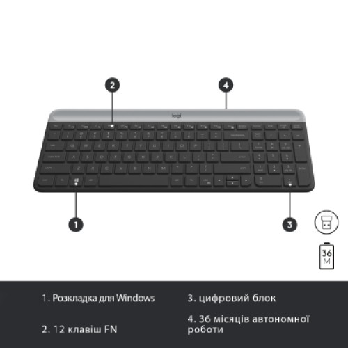 Комплект Logitech MK470 Slim Wireless UA Graphite (920-009204) Комплект Logitech MK470 Slim Wireless UA Graphite (920-009204)