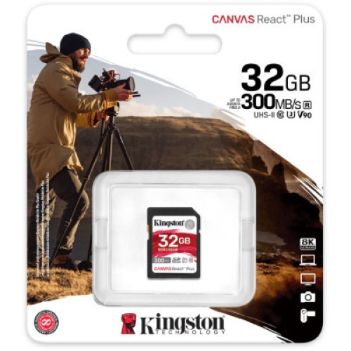 Карта памяти Kingston 32GB class 10 UHS-II U3 Canvas React Plus (SDR2/32GB)
