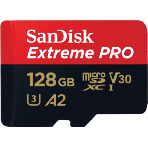 Карта памяти SanDisk 128 GB microSDXC UHS-I U3 Extreme Pro+SD Adapter (SDSQXCD-128G-GN6MA)