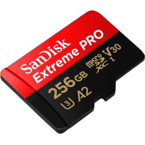 Карта памяти SanDisk 256 GB microSDXC UHS-I U3 Extreme Pro+SD Adapter (SDSQXCD-256G-GN6MA)