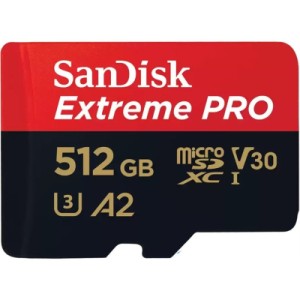Карта пам'яті SanDisk 512 GB microSDXC UHS-I U3 Extreme Pro+SD Adapter (SDSQXCD-512G-GN6MA)