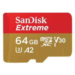 Карта пам'яті SanDisk 64GB microSDXC UHS-I U3 V30 A2 Extreme (SDSQXAH-064G-GN6GN)