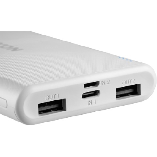 Батарея универсальная Canyon PB-108 10000mAh, Input 5V/2A, Output 5V/2.1A(Max), white (CNE-CPB1008W)