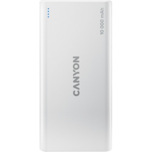 Батарея универсальная Canyon PB-108 10000mAh, Input 5V/2A, Output 5V/2.1A(Max), white (CNE-CPB1008W)