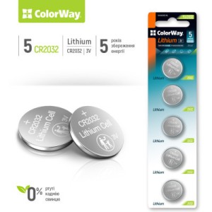Батарейка CR 2032 Lithium Power (літієві) * 5 blister ColorWay (CW-BACR2032-5BL)