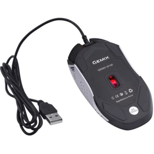 Мышка Gemix W100 USB Black/Gray + ігрова поверхня (W100Combo)