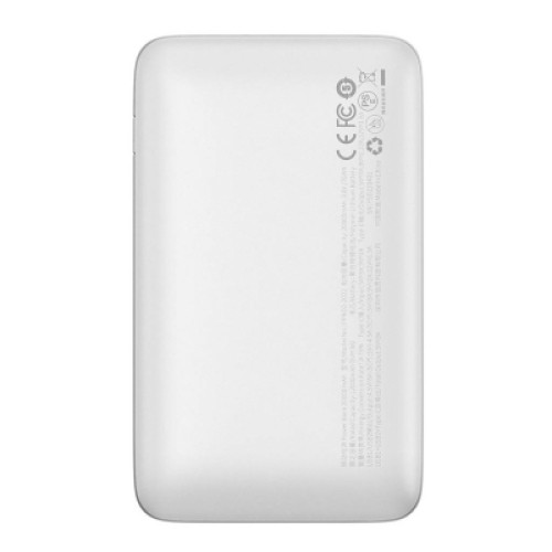 Батарея универсальная Baseus Pro 20000mAh, 22.5W, White, with USB-A - USB-C 3A 0.3m cable (PPBD040302)