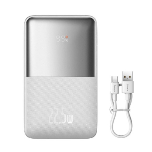 Батарея универсальная Baseus Pro 20000mAh, 22.5W, White, with USB-A - USB-C 3A 0.3m cable (PPBD040302)