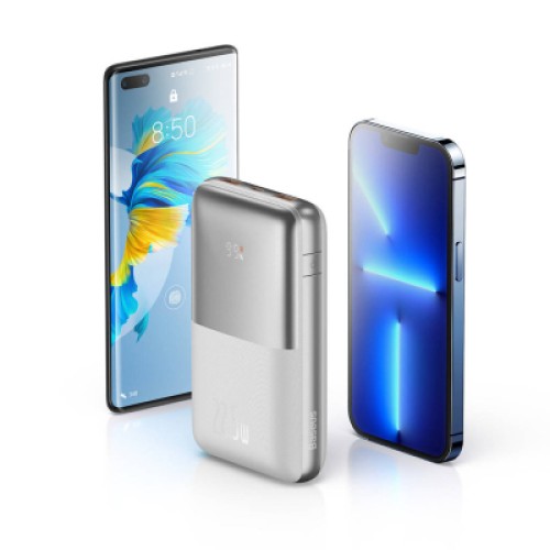 Батарея универсальная Baseus Pro 20000mAh, 22.5W, White, with USB-A - USB-C 3A 0.3m cable (PPBD040302)