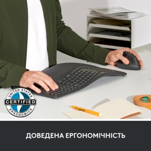 Мышка Logitech Lift Left Vertical Ergonomic Wireless/Bluetooth for Business Graphite (910-006495)
