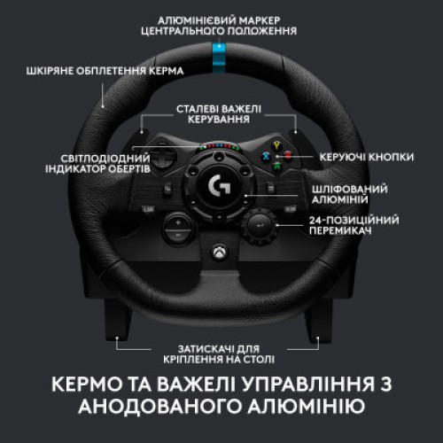 Руль Logitech G923 Racing Wheel and Pedals for Xbox One and PC Black (941-000158)