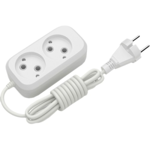 Сетевой удлинитель Electrum C-ES-1782 2.0m, 2 роз, white (C-ES-1782)