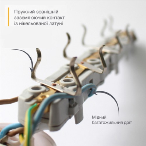 Сетевой удлинитель Electrum C-ES-1787 5.0m, 3 роз, white (C-ES-1787)