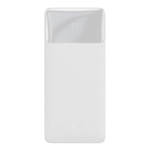 Батарея универсальная Baseus Bipow 20000mAh, 15W, USB-C/3A, 2*USB-A/3A(max.), +cable, white (PPBD050102)
