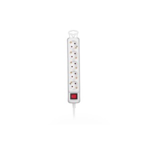 Сетевой удлинитель 2E 5XSchuko з вимикачем,1.5м, white (2E-U05ESM1.5)