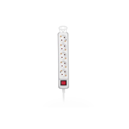 Сетевой удлинитель 2E 5XSchuko з вимикачем,1.5м, white (2E-U05ESM1.5)