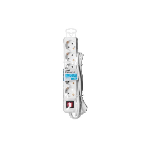 Сетевой удлинитель 2E 5XSchuko з вимикачем,1.5м, white (2E-U05ESM1.5)