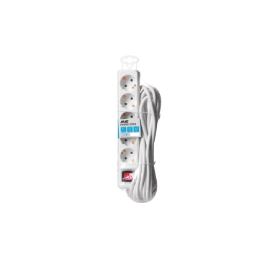 Сетевой удлинитель 2E 5XSchuko з вимикачем,5м, white (2E-U05ES15M5)