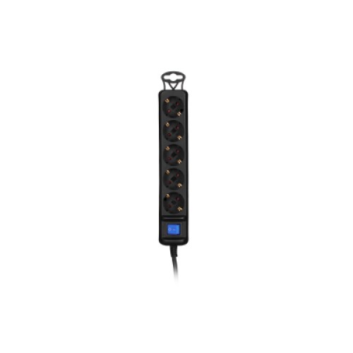 Сетевой удлинитель 2E 5XSchuko з вимикачем, 5м, black (2E-U05ES15M5BK)