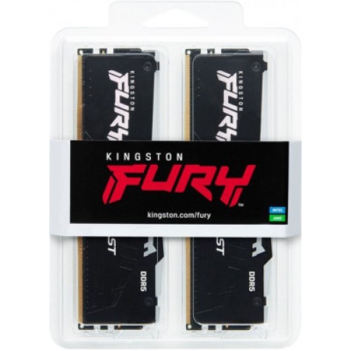 Модуль памяти для компьютера DDR5 32GB (2x16GB) 5200 MHz Beast RGB XMP Kingston Fury (ex.HyperX) (KF552C40BBAK2-32)