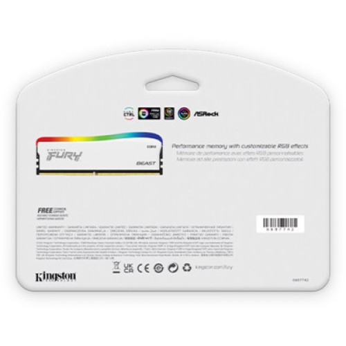 Модуль памяти для компьютера DDR4 8GB 3600 MHz Beast White RGB SE Kingston Fury (ex.HyperX) (KF436C17BWA/8)