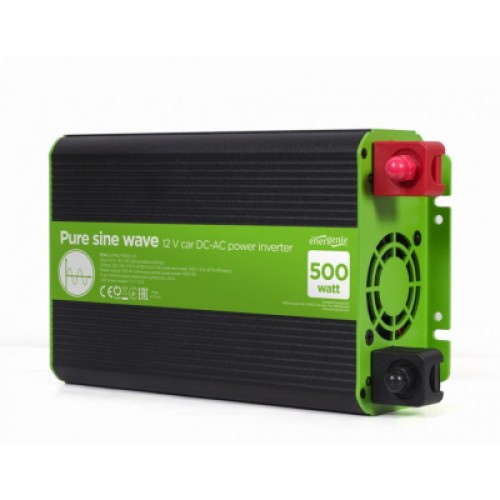 Автомобильный инвертор 12V/230V 500W (1000W peak power) чистая синусоида EnerGenie (EG-PWC-PS500-01)