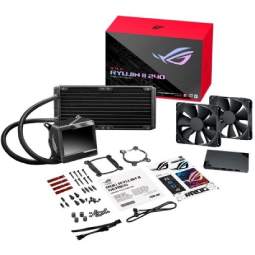 Система жидкостного охлаждения ASUS ROG RYUJIN II 240 LGA 115x,1700, 2011, 2011-3, 2066AMD AM4, TR4* OLED-дисплей вентил (90RC00A0-M0UAY0)