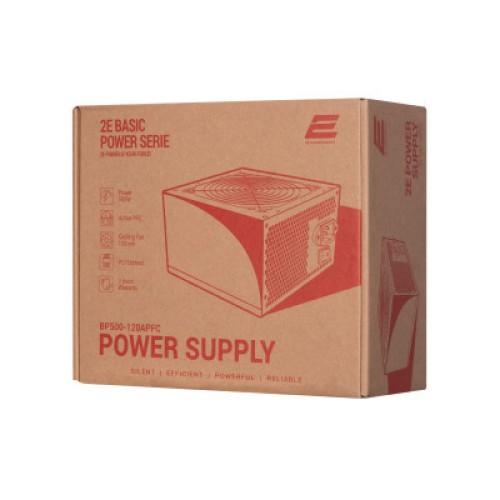 Блок питания 2E BASIC POWER (500W), 80, 120mm, 1xMB 24pin(20+4), 1xCPU 8pin(4+4), 3xMolex, 4xSATA, 2xPCIe 8pin( (2E-BP500-120APFC) Блок питания 2E BASIC POWER (500W), 80, 120mm, 1xMB 24pin(20+4), 1xCPU 8pin(4+4), 3xMolex, 4xSATA, 2xPCIe 8pin( (2E-BP500-120APFC)