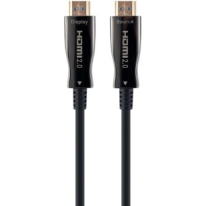 Кабель мультимедийный HDMI to HDMI 10.0m AOC V.2.0, 4K 60Hz Gold Cablexpert (CCBP-HDMI-AOC-10M-02)