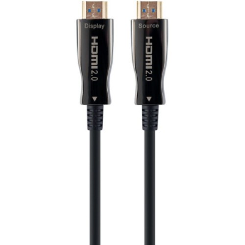 Кабель мультимедийный HDMI to HDMI 10.0m AOC V.2.0, 4K 60Hz Gold Cablexpert (CCBP-HDMI-AOC-10M-02)