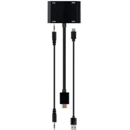Переходник Cablexpert HDMI to HDMI/VGA+audio 3.5mm (A-HDMIM-HDMIFVGAF-01)
