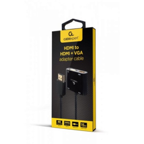 Переходник Cablexpert HDMI to HDMI/VGA+audio 3.5mm (A-HDMIM-HDMIFVGAF-01)