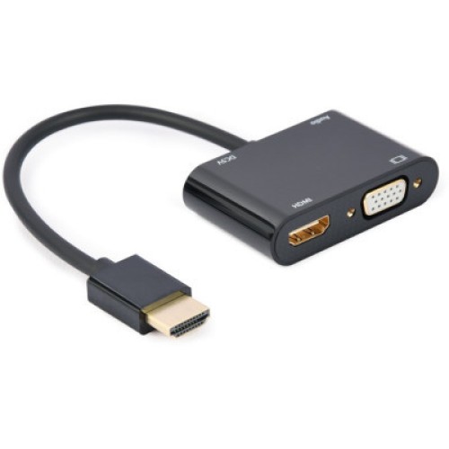 Переходник Cablexpert HDMI to HDMI/VGA+audio 3.5mm (A-HDMIM-HDMIFVGAF-01)