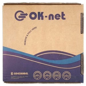 Кабель мережевий OK-Net UTP 100м cat.5e (U/UTP-cat.5E) (КПВ-ВП (100) 4х2х0,49 / 100)
